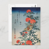 Shrike en Thistle (door Hokusai) Briefkaart (Voorkant / Achterkant)