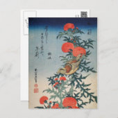 Shrike en Thistle (door Hokusai) Briefkaart (Voorkant / Achterkant)