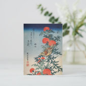 Shrike en Thistle (door Hokusai) Briefkaart (Staand voorkant)