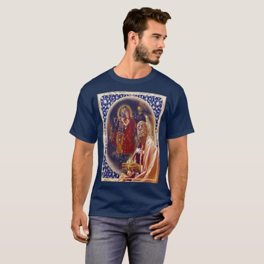 Shrila Prabhupada Meditates op Krishna T-shirt (Voorkant volledig)