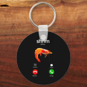 Shrim Is Calling Misgespeld Funny Shrimp Calling M Sleutelhanger (Voorkant)