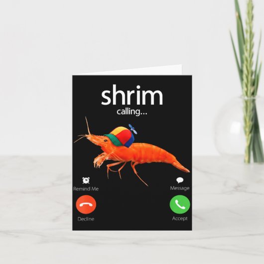 Shrim Is Calling, Misspelled Shrimp Incoming Call Kaart (Voorkant)