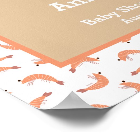 Shrimp baby shower welkom poster (Hoek)