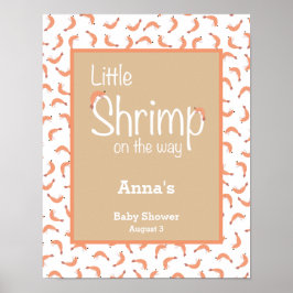 Shrimp baby shower welkom poster