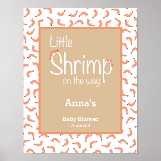 Shrimp baby shower welkom poster (Voorkant)