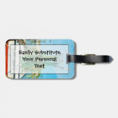 Shrimp Boat Docked Abstract Impressionisme Bagagelabel (Achterkant horizontaal)