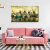Shrimp Boat Lineup Canvas Afdruk (Insitu (Woonkamer))