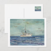 Shrimp Boat Waterverf. Briefkaart. Briefkaart (Voorkant / Achterkant)