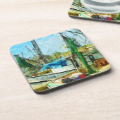 SHRIMP BOATS DOCKED Abstracte Impressionist.jpg Bier Onderzetter (Linkerzijde)