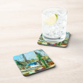 SHRIMP BOATS DOCKED Abstracte Impressionist.jpg Bier Onderzetter (Rechterzijde)