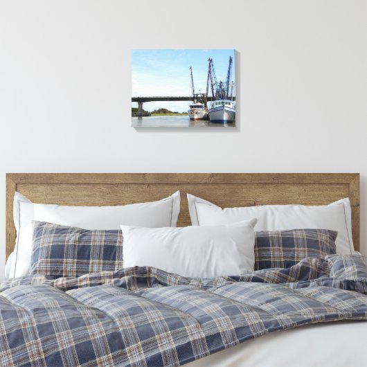 Shrimp boats moored canvas afdruk (Insitu (Slaapkamer))