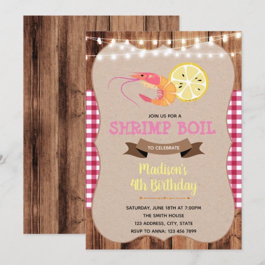 Shrimp boil girl verjaardagskaart kaart (Voorkant / Achterkant)