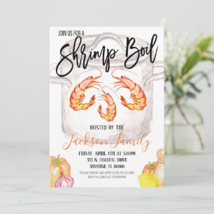 Shrimp Boil Invitation Kaart