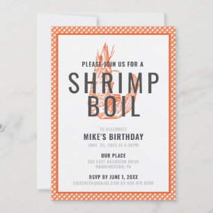 Shrimp Boil Invitation Kaart