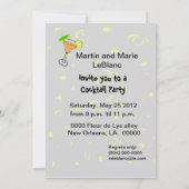 Shrimp Cartoon Cocktail Party Invitation Kaart (Achterkant)