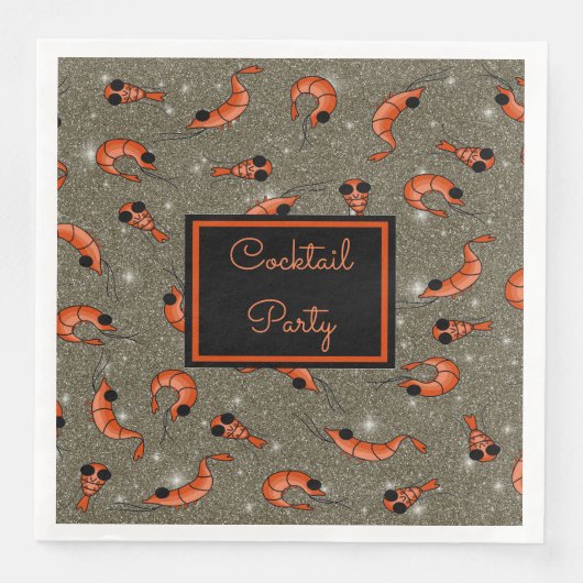 Shrimp Cocktail Party over heel Napkins Servet (Voorkant)