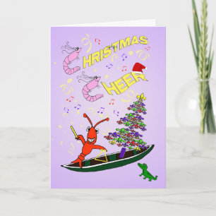 Shrimp & Crawfish Cajun Christmas Cheer Feestdagen Kaart