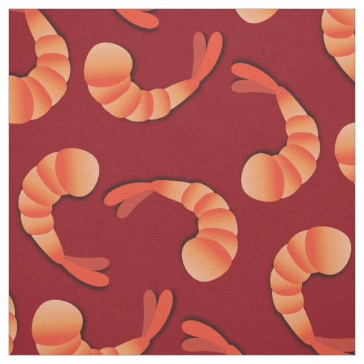 Shrimp Cute Seafood Stof (Swatch)