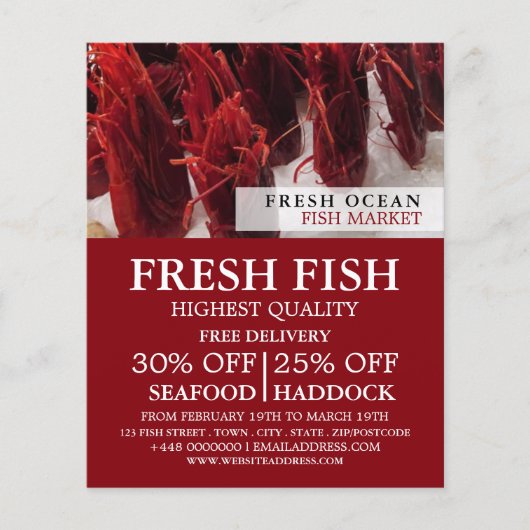 Shrimp Display, Fishmonger/Wife, vismarkt Flyer (Voorkant)