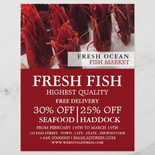 Shrimp Display, Fishmonger/Wife, vismarkt Flyer (Voorkant)