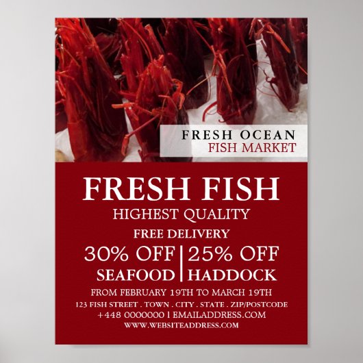 Shrimp Display, Fishmonger/Wife, vismarkt Poster (Voorkant)