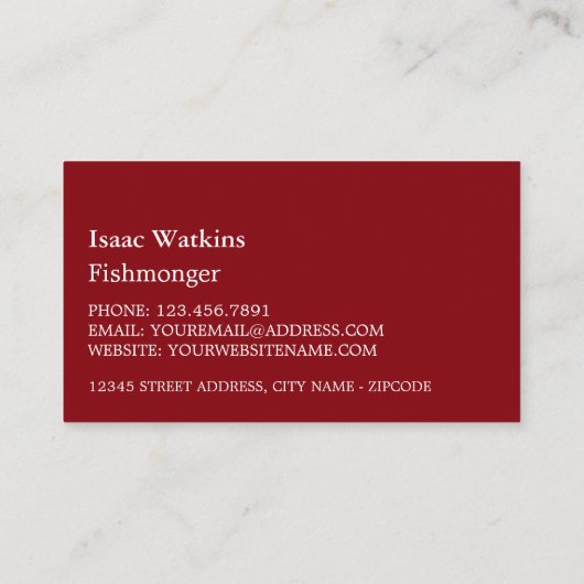 Shrimp Display, Fishmonger/Wife, vismarkt Visitekaartje (Achterkant)