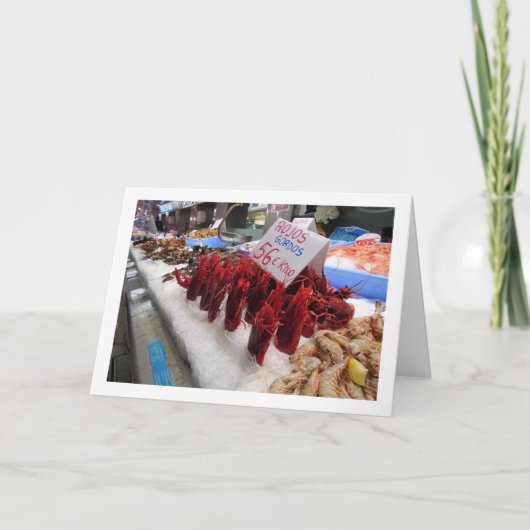 Shrimp Display in de Mercado Central, Valencia Kaart (Voorkant)