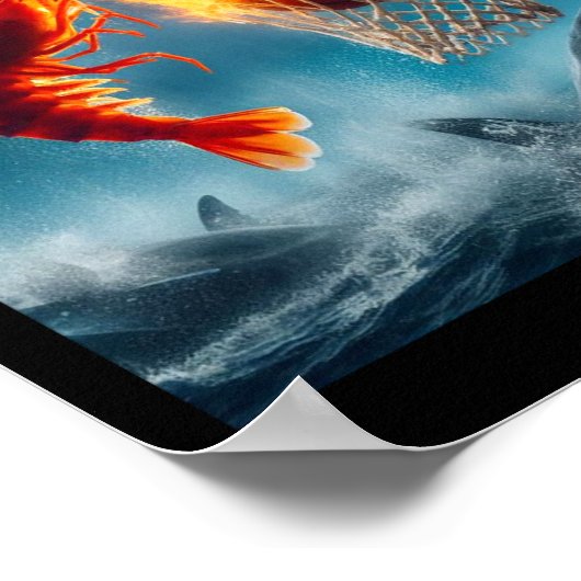 Shrimp Dunking On Shark Funny Fishing Meme  Poster (Hoek)