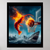 Shrimp Dunking On Shark Funny Fishing Meme  Poster (Voorkant)