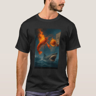 Shrimp Dunking op Shark Funny Vist Meme T-shirt