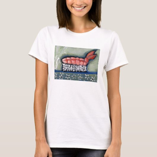 Shrimp Ebi Sushi T-Shirt door Campbell Jane (Voorkant)