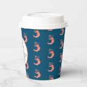 Shrimp Hand Waterverf Seafood Crab Boil Blue Papieren Bekers (Links)