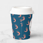 Shrimp Hand Waterverf Seafood Crab Boil Blue Papieren Bekers (Rechts)