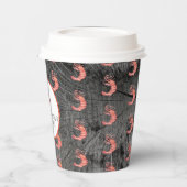 Shrimp Hand Waterverf Seafood Crab Boil Rustic Papieren Bekers (Links)