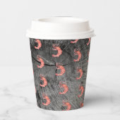 Shrimp Hand Waterverf Seafood Crab Boil Rustic Papieren Bekers (Achterkant)