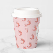 Shrimp Hand Waterverf Seafood Crab Pink Papieren Bekers (Rechts)