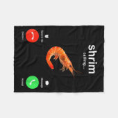 Shrimp Is Calling Funny Meme Mobile Call  Fleece Deken (Voorkant (Horizontaal))