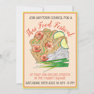 Shrimp Pad Thai Noodles Food Festival Restaurant Kaart