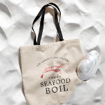 Shrimp/Seafood Boil | Seafood Themed Party Tote Bag<br><div class="desc">Personalized pink shrimp themed tote bag gift favors for your next Shrimp Boil or seafood event. It features a watercolor styled illustration of a pink shrimp. Surrounding this are spots for your single information.</div>