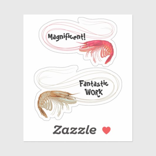 Shrimp Shapes Classroom Aanmoediging Sticker (Vel)