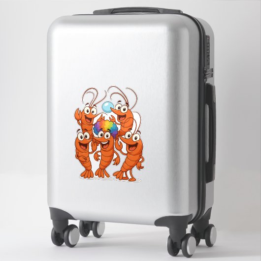 Shrimp Squad Beach Vibes Sticker (Koffer)