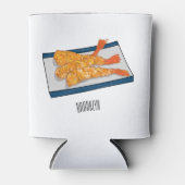 Shrimp tempura cartoon illustratie blikjeskoeler (Voorkant)