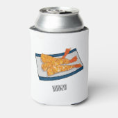 Shrimp tempura cartoon illustratie blikjeskoeler (Blikje Achterkant)