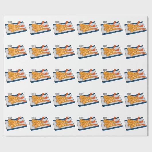 Shrimp tempura cartoon illustratie cadeaupapier (Vlak)