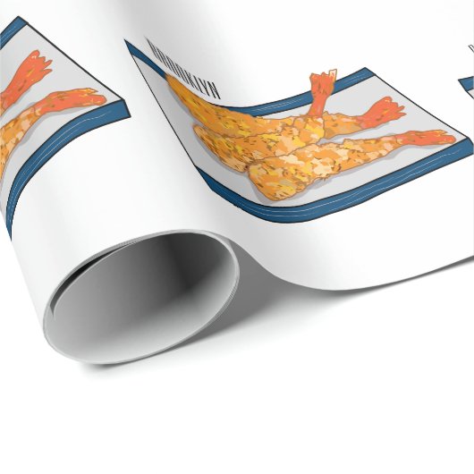 Shrimp tempura cartoon illustratie cadeaupapier (Rol Hoek)