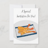 Shrimp tempura cartoon illustratie kaart (Achterkant)