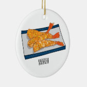 Shrimp tempura cartoon illustratie keramisch ornament (Rechts)