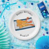 Shrimp tempura cartoon illustratie papieren bordje (Feest)