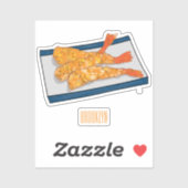 Shrimp tempura cartoon illustratie sticker (Vel)