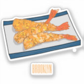 Shrimp tempura cartoon illustratie sticker (Voorkant)